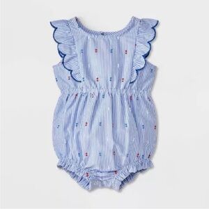 Baby Girl Scalloped Star Romper